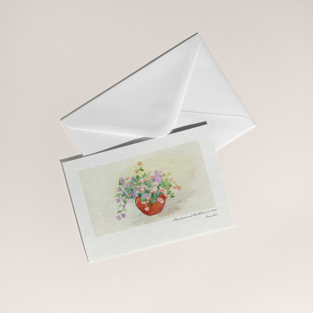 Postal Primavera Tréboles y Campanillas