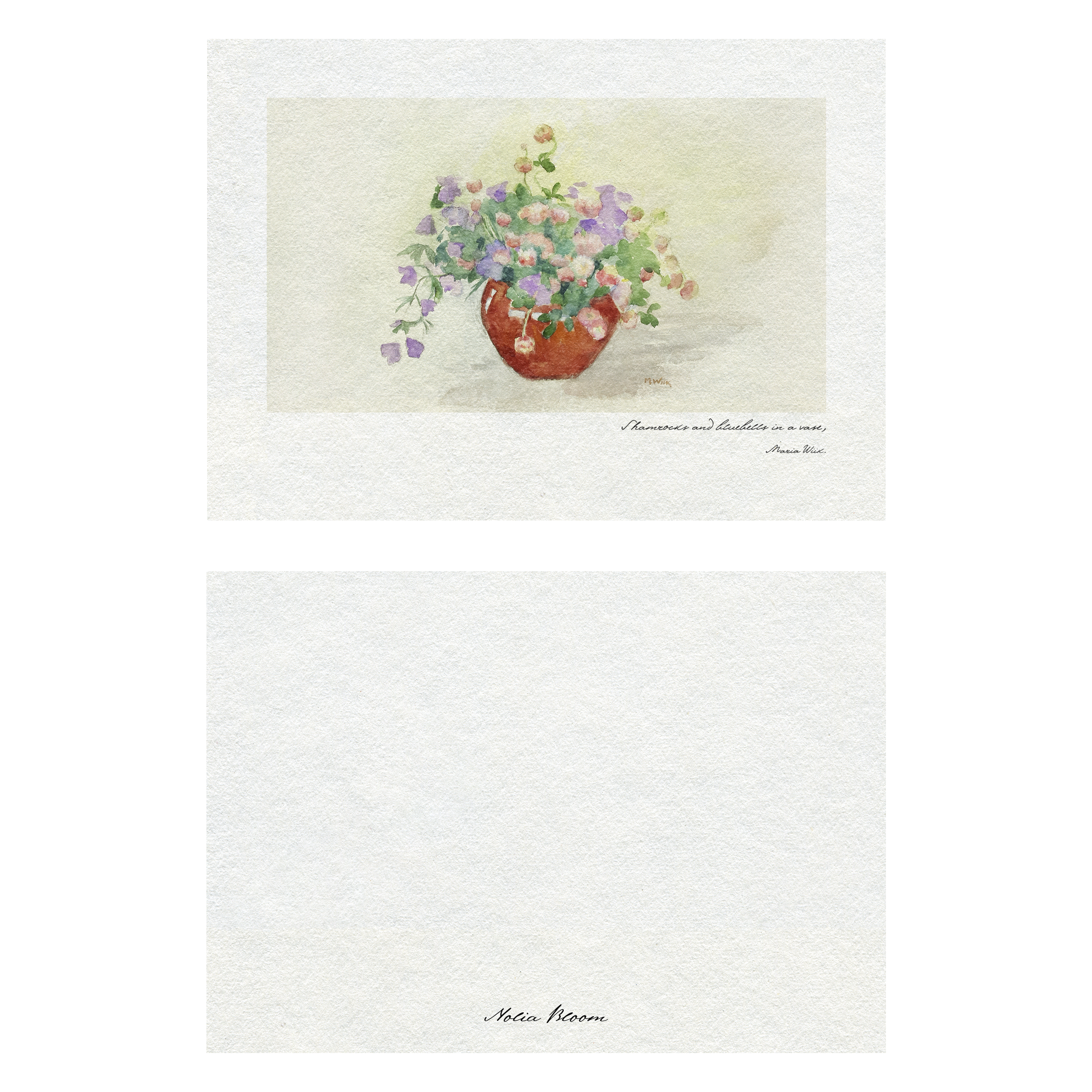 Postal Primavera Tréboles y Campanillas